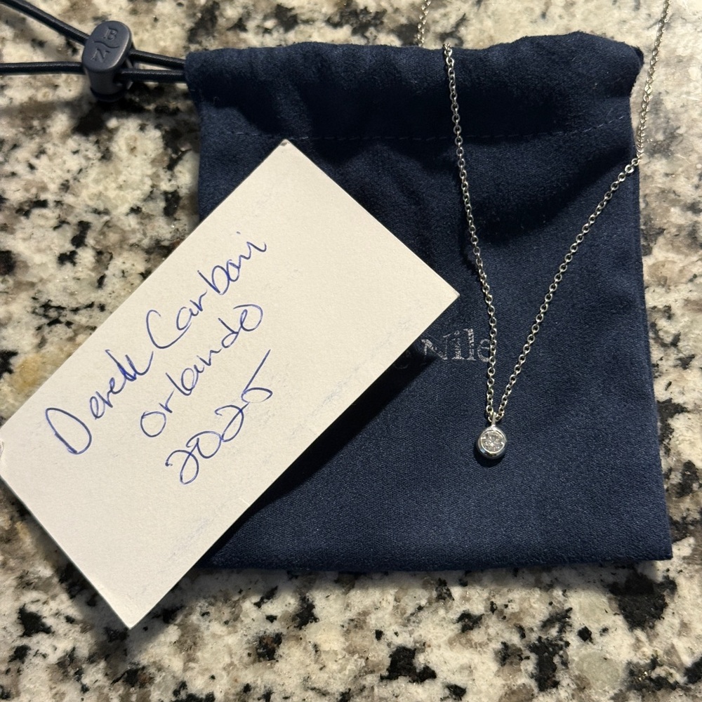 Platinum Bezel Set Lab Grown Diamond Solitaire Necklace .45 carat GIA!!